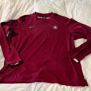 2xl Nike Drifit Maroon Florida State Seminoles Long Sleeve Shirt